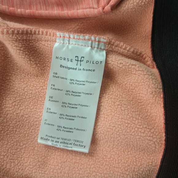 Horse Pilot Women's Long Sleeve Fleece Hoodie Jacket Tempest Pink Size L - Picture 9 of 14